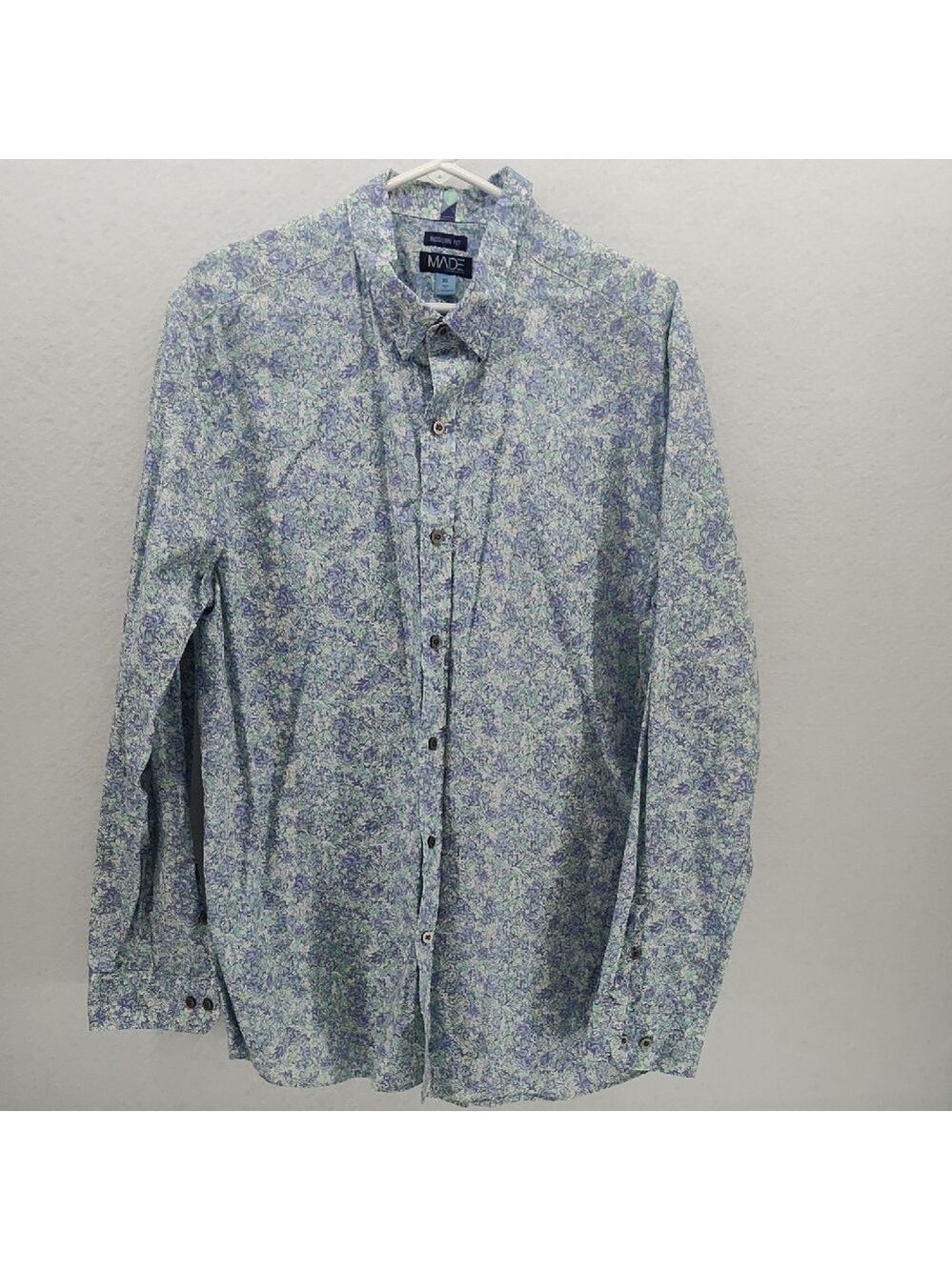 Newton Blue and Green Patterned Casual Shirt